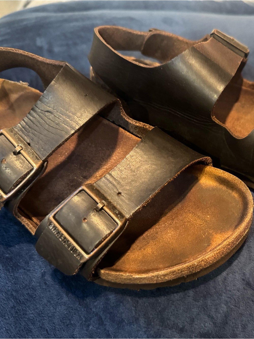 Birkenstock Milano Black Leather Buckle Sandals
